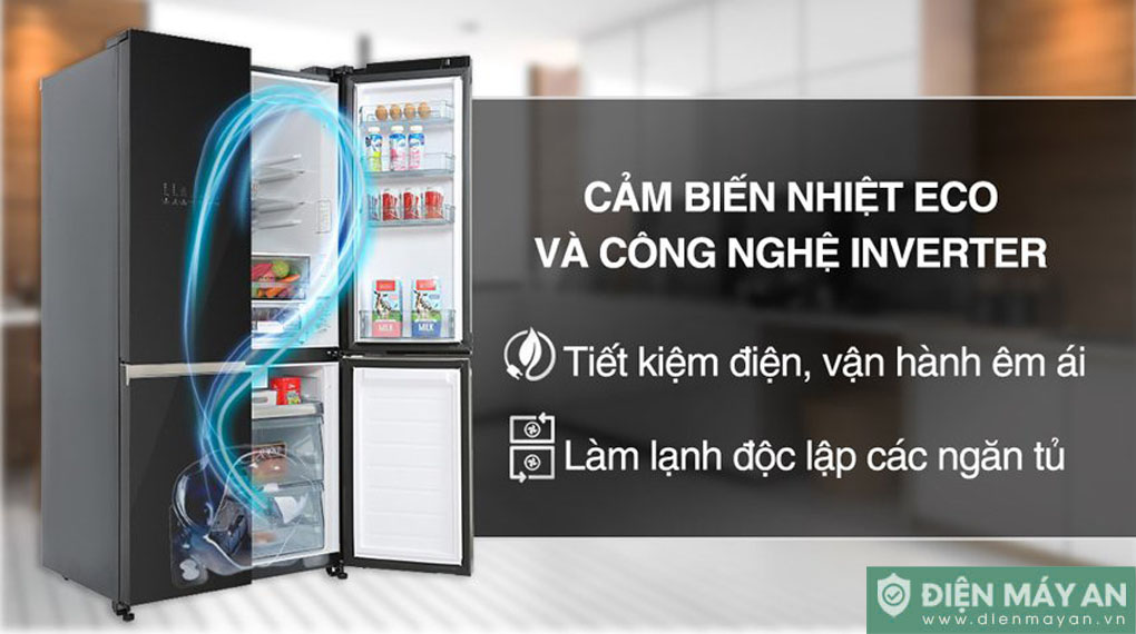 Tủ lạnh Hitachi Inverter 645 lít Multidoor R-WB700VGV4 GBK